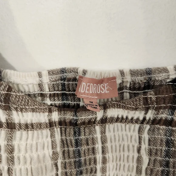 Plaid Puff Sleeve Kids Dress - Picture 2 of 4